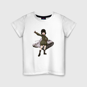 Детская футболка хлопок с принтом Катюша (Girls und Panzer) в Курске, 100% хлопок | круглый вырез горловины, полуприлегающий силуэт, длина до линии бедер | girls und panzer | katyusha | аниме | девушки и танки | катюша | танк