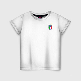 Детская футболка 3D с принтом сборная Италии в Курске, 100% гипоаллергенный полиэфир | прямой крой, круглый вырез горловины, длина до линии бедер, чуть спущенное плечо, ткань немного тянется | 2021 | championship | cup | dzyuba | russia | world | европы | испания | мира | мундиаль | форма | футбол | чемпионат
