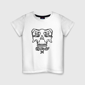 Детская футболка хлопок с принтом Right noW в Курске, 100% хлопок | круглый вырез горловины, полуприлегающий силуэт, длина до линии бедер | scull | мода | новинка | топ | череп