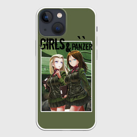 Чехол для iPhone 13 mini с принтом Девушки и танки в Курске,  |  | anime girl | girls and panzer | girls and tanks | girls und panzer | japan | tanks | аниме девушки | девушки и танки | мако рэйдзэй | михо нисидзуми | персонажи аниме | саори такэбэ | танки | хаки | хана исудзу | юкари акияма