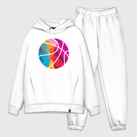 Мужской костюм хлопок OVERSIZE с принтом Rainbow Ball в Курске,  |  | basketball | game | nba | sport | streetball | баскетбол | баскетболист | игра | игрок | мяч | нба | спорт | стритбол | тренер