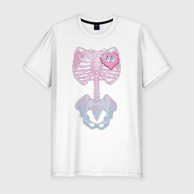 Мужская футболка хлопок Slim с принтом yumemi riamu (Риаму Юмэми) в Курске, 92% хлопок, 8% лайкра | приталенный силуэт, круглый вырез ворота, длина до линии бедра, короткий рукав | anime | yumemi riamu | аниме | девушки золушки | риаму юмэми | сердце | скелет | хэллоуин