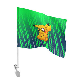 Флаг для автомобиля с принтом Детектив Пикачу в Курске, 100% полиэстер | Размер: 30*21 см | anime | picachu | pikachu | аниме | милый | пика | пикачу | покебол | покемон