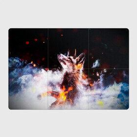 Магнитный плакат 3Х2 с принтом Лиса с рогами в Курске, Полимерный материал с магнитным слоем | 6 деталей размером 9*9 см | Тематика изображения на принте: fox | foxy | животное | звери | лиса | лисенок | лисичка | милая | рыжая | фокс