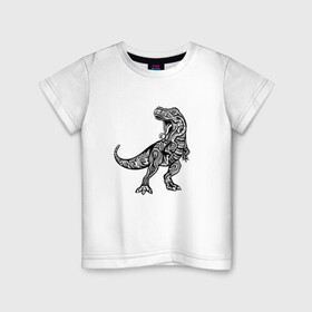 Детская футболка хлопок с принтом Тираннозавр узор Мандала в Курске, 100% хлопок | круглый вырез горловины, полуприлегающий силуэт, длина до линии бедер | Тематика изображения на принте: art | ethnic | grunge | mandala | pattern | pop culture | rex | science | t rex | tribal | tyrannosaurus rex | vintage | арт | вензеля | винтаж | гранж | динозавр | наука | паттерн | популярная культура | теропод | ти рекс | тиранозавр | тирекс | хищник |