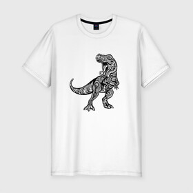 Мужская футболка хлопок Slim с принтом Тираннозавр узор Мандала в Курске, 92% хлопок, 8% лайкра | приталенный силуэт, круглый вырез ворота, длина до линии бедра, короткий рукав | Тематика изображения на принте: art | ethnic | grunge | mandala | pattern | pop culture | rex | science | t rex | tribal | tyrannosaurus rex | vintage | арт | вензеля | винтаж | гранж | динозавр | наука | паттерн | популярная культура | теропод | ти рекс | тиранозавр | тирекс | хищник |
