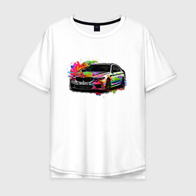 Мужская футболка хлопок Oversize с принтом красивая машина в Курске, 100% хлопок | свободный крой, круглый ворот, “спинка” длиннее передней части | bmw | автомобиль | бмв | гламур | дорогая | дорого | дорогой | качество | машина | мем | понт | престижный