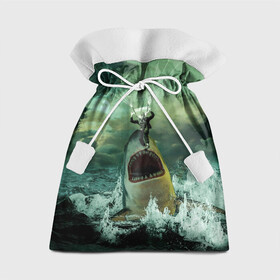 Подарочный 3D мешок с принтом Shark Attack | Акула атакует в Курске, 100% полиэстер | Размер: 29*39 см | attack | shark | акула | атака | парашютист | челюсти