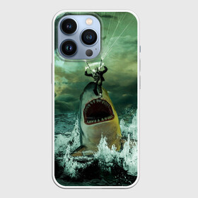 Чехол для iPhone 13 Pro с принтом Shark Attack | Акула атакует в Курске,  |  | attack | shark | акула | атака | парашютист | челюсти