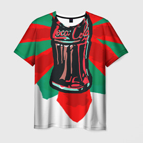 Мужская футболка 3D с принтом Loca-Cola в Курске, 100% полиэфир | прямой крой, круглый вырез горловины, длина до линии бедер | coca cola | cocacola | pepsi | пепси