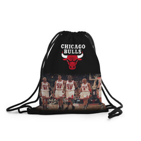 Рюкзак-мешок 3D с принтом CHICAGO BULLS [3] в Курске, 100% полиэстер | плотность ткани — 200 г/м2, размер — 35 х 45 см; лямки — толстые шнурки, застежка на шнуровке, без карманов и подкладки | basketball | bulls | chicago | chicago bulls | jordan | nba | баскетбол | джордан | нба | чикаго буллз