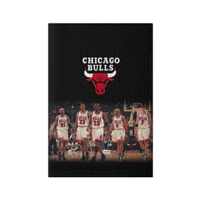 Обложка для паспорта матовая кожа с принтом CHICAGO BULLS [3] в Курске, натуральная матовая кожа | размер 19,3 х 13,7 см; прозрачные пластиковые крепления | Тематика изображения на принте: basketball | bulls | chicago | chicago bulls | jordan | nba | баскетбол | джордан | нба | чикаго буллз