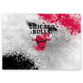Поздравительная открытка с принтом CHICAGO BULLS [8] в Курске, 100% бумага | плотность бумаги 280 г/м2, матовая, на обратной стороне линовка и место для марки
 | basketball | bulls | chicago | chicago bulls | jordan | nba | баскетбол | джордан | нба | чикаго буллз