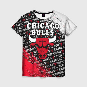 Женская футболка 3D с принтом CHICAGO BULLS [6] в Курске, 100% полиэфир ( синтетическое хлопкоподобное полотно) | прямой крой, круглый вырез горловины, длина до линии бедер | basketball | bulls | chicago | chicago bulls | jordan | nba | баскетбол | джордан | нба | чикаго буллз