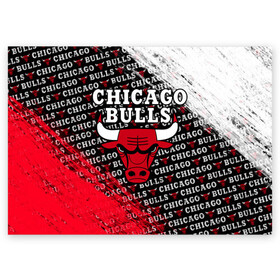 Поздравительная открытка с принтом CHICAGO BULLS [6] в Курске, 100% бумага | плотность бумаги 280 г/м2, матовая, на обратной стороне линовка и место для марки
 | basketball | bulls | chicago | chicago bulls | jordan | nba | баскетбол | джордан | нба | чикаго буллз