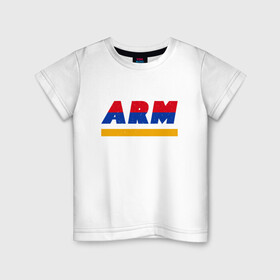Детская футболка хлопок с принтом Армения - Armenia в Курске, 100% хлопок | круглый вырез горловины, полуприлегающий силуэт, длина до линии бедер | armenia | armenya | арарат | армения | армяне | армянин | арцах | горы | ереван | кавказ | народ | саркисян | ссср | страна | флаг