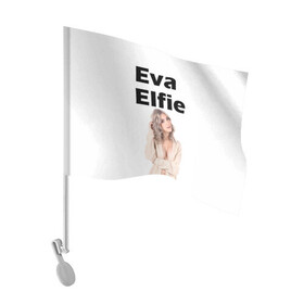 Флаг для автомобиля с принтом Eva Elfie в Курске, 100% полиэстер | Размер: 30*21 см | eva elfie | eva elfie print | актер | актриса | ева элфи | кино