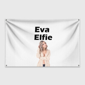 Флаг-баннер с принтом Eva Elfie в Курске, 100% полиэстер | размер 67 х 109 см, плотность ткани — 95 г/м2; по краям флага есть четыре люверса для крепления | eva elfie | eva elfie print | актер | актриса | ева элфи | кино