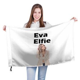 Флаг 3D с принтом Eva Elfie в Курске, 100% полиэстер | плотность ткани — 95 г/м2, размер — 67 х 109 см. Принт наносится с одной стороны | eva elfie | eva elfie print | актер | актриса | ева элфи | кино