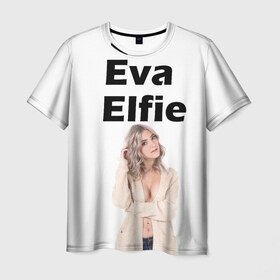 Мужская футболка 3D с принтом Eva Elfie в Курске, 100% полиэфир | прямой крой, круглый вырез горловины, длина до линии бедер | eva elfie | eva elfie print | актер | актриса | ева элфи | кино