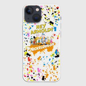 Чехол для iPhone 13 mini с принтом Эй, Арнольд (Nickelodeon) в Курске,  |  | blots | cartoon hey arnold | hey arnold | lettering hey arnold | nickelodeon | nickelodeon studio | print hey arnold | арнольд | кляксы | мультфильм эй | надпись эй | никелодеон | принт эй | студия никелодеон | эй