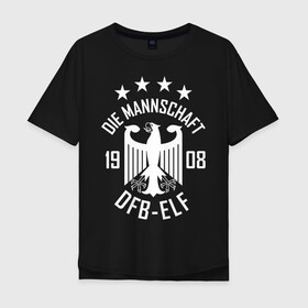 Мужская футболка хлопок Oversize с принтом Сборная Германии в Курске, 100% хлопок | свободный крой, круглый ворот, “спинка” длиннее передней части | die mannschaft | германия | сборная германии | футбол | чемпионат европы | чемпионат мира