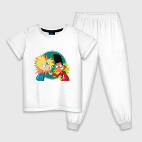 Детская пижама хлопок с принтом Hey Arnold!  в Курске, 100% хлопок |  брюки и футболка прямого кроя, без карманов, на брюках мягкая резинка на поясе и по низу штанин
 | мульсериалы | мультфильмы 90 х | никелодеон | ностальгия | нулевые | эй арнольд