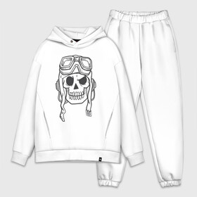 Мужской костюм хлопок OVERSIZE с принтом Лётчик Аякс в Курске,  |  | skull | иллюстрация | стикер | ужастик | череп