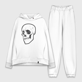 Женский костюм хлопок Oversize с принтом Хмурый Аякс в Курске,  |  | skull | иллюстрация | стикер | ужастик | череп