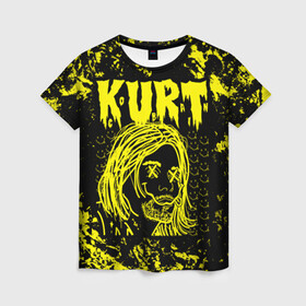 Женская футболка 3D с принтом Nirvana 9 в Курске, 100% полиэфир ( синтетическое хлопкоподобное полотно) | прямой крой, круглый вырез горловины, длина до линии бедер | cobain | kurt | kurt cobain | music | nirvana | rock | кобейн | курт | курт кобейн | музыка | нирвана | рок | смайл | смайлик