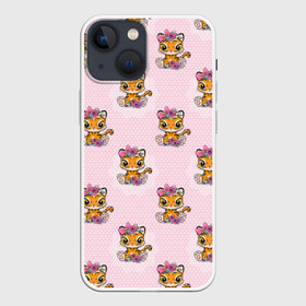 Чехол для iPhone 13 mini с принтом Милые маленькие тигрицы в Курске,  |  | девочка | милашка | милая | тигр | тигренок | тигрица