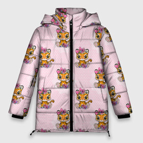 Женская зимняя куртка Oversize с принтом Милые маленькие тигрицы в Курске, верх — 100% полиэстер; подкладка — 100% полиэстер; утеплитель — 100% полиэстер | длина ниже бедра, силуэт Оверсайз. Есть воротник-стойка, отстегивающийся капюшон и ветрозащитная планка. 

Боковые карманы с листочкой на кнопках и внутренний карман на молнии | девочка | милашка | милая | тигр | тигренок | тигрица