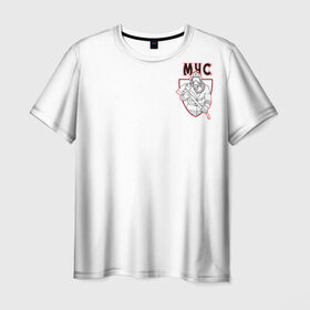 Мужская футболка 3D с принтом МЧС в Курске, 100% полиэфир | прямой крой, круглый вырез горловины, длина до линии бедер | Тематика изображения на принте: firefighter | rescuer | пожарный | спасатель | спсч