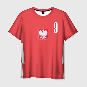 Мужская футболка 3D с принтом Lewandowski Poland 9 в Курске, 100% полиэфир | прямой крой, круглый вырез горловины, длина до линии бедер | Тематика изображения на принте: football | польша | польша футбол | футбол | футбольный клуб | футбольшый клуб польши