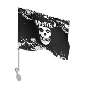 Флаг для автомобиля с принтом MISFITS [4] в Курске, 100% полиэстер | Размер: 30*21 см | misfits | music | rock | мисфитс | музыка | рок