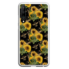 Чехол для Honor P30 с принтом Fashion Sunflowers and bees в Курске, Силикон | Область печати: задняя сторона чехла, без боковых панелей | black | fashion | flowers | flowers lovers | sunflower | sunflowers | букет подсолнухов | весенние подсолнухи | жёлтые подсолнухи | летние подсолнухи | летние цветы | насекомые | подсолнечник | подсолнухи