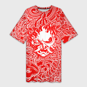 Платье-футболка 3D с принтом Samurai в Курске,  |  | cd projekt red | cyberpunk | cyberpunk 2077 | rdcbp101277 | samurai | киберпанк | киберпанк 2077