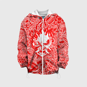 Детская куртка 3D с принтом Samurai в Курске, 100% полиэстер | застежка — молния, подол и капюшон оформлены резинкой с фиксаторами, по бокам — два кармана без застежек, один потайной карман на груди, плотность верхнего слоя — 90 г/м2; плотность флисового подклада — 260 г/м2 | cd projekt red | cyberpunk | cyberpunk 2077 | rdcbp101277 | samurai | киберпанк | киберпанк 2077