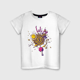 Детская футболка хлопок с принтом Lolly Pop в Курске, 100% хлопок | круглый вырез горловины, полуприлегающий силуэт, длина до линии бедер | art | candy | drawing | food | lollipops | арт | еда | конфеты | леденцы | рисунок