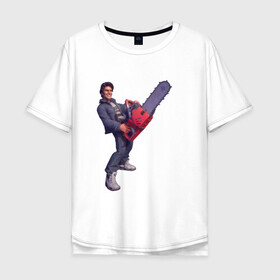 Мужская футболка хлопок Oversize с принтом Том Круз ретро стиль в Курске, 100% хлопок | свободный крой, круглый ворот, “спинка” длиннее передней части | Тематика изображения на принте: актер | бензопила | круз | ретро