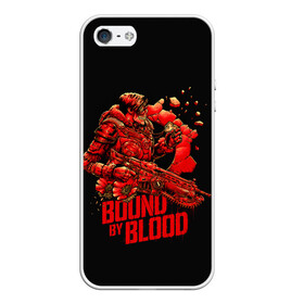 Чехол для iPhone 5/5S матовый с принтом Bound of blood в Курске, Силикон | Область печати: задняя сторона чехла, без боковых панелей | game | games | gears of war | gow | гирс оф вар | гов | игра | игры | маркус феникс | пуфкы ща цфк