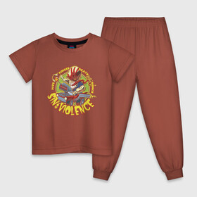 Детская пижама хлопок с принтом Five Finger Death Punch в Курске, 100% хлопок |  брюки и футболка прямого кроя, без карманов, на брюках мягкая резинка на поясе и по низу штанин
 | car | groove metal | group | rock | автомобиль | грув металл | группа | рок