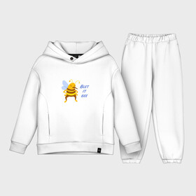 Детский костюм хлопок Oversize с принтом Пчела Blet it bee в Курске,  |  | Тематика изображения на принте: blet it bee | let it be | пчела | так блэт