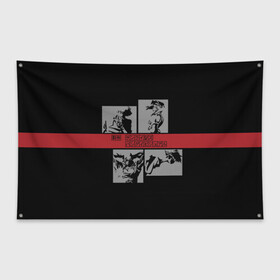Флаг-баннер с принтом Ковбой Бибоп в Курске, 100% полиэстер | размер 67 х 109 см, плотность ткани — 95 г/м2; по краям флага есть четыре люверса для крепления | cowboy bebop | edward | jet black | spike spiegel