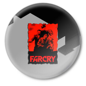 Значок с принтом FARCRY в Курске,  металл | круглая форма, металлическая застежка в виде булавки | farcry | fc 5 | fc5 | фар край