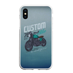 Чехол для iPhone XS Max матовый с принтом Custom Bike в Курске, Силикон | Область печати: задняя сторона чехла, без боковых панелей | bike | custom | байк | байкер | кастом | мото | мотокросс | мотоцикл | скорость