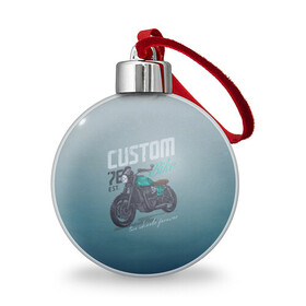 Ёлочный шар с принтом Custom Bike в Курске, Пластик | Диаметр: 77 мм | Тематика изображения на принте: bike | custom | байк | байкер | кастом | мото | мотокросс | мотоцикл | скорость