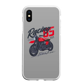 Чехол для iPhone XS Max матовый с принтом Racing 85 в Курске, Силикон | Область печати: задняя сторона чехла, без боковых панелей | bike | custom | байк | байкер | кастом | мото | мотокросс | мотоцикл | скорость