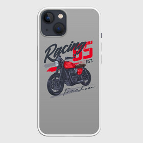 Чехол для iPhone 13 с принтом Racing 85 в Курске,  |  | bike | custom | байк | байкер | кастом | мото | мотокросс | мотоцикл | скорость