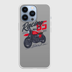 Чехол для iPhone 13 Pro с принтом Racing 85 в Курске,  |  | bike | custom | байк | байкер | кастом | мото | мотокросс | мотоцикл | скорость